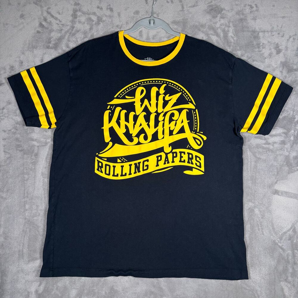 Wiz Khalifa Rolling Papers Graphic T Shirt Black Yellow XL